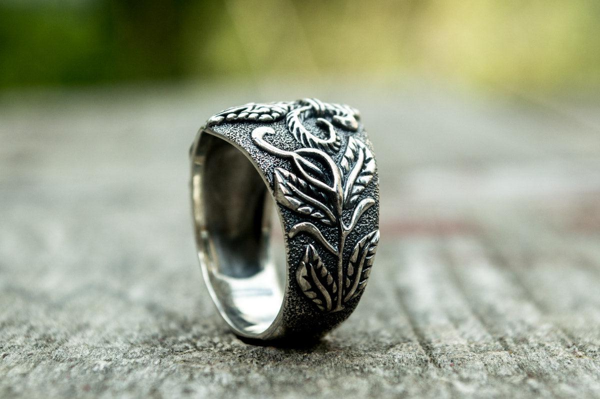 Ring with Heraldic Lilia Sterling Silver Handcrafted Jewelry-3