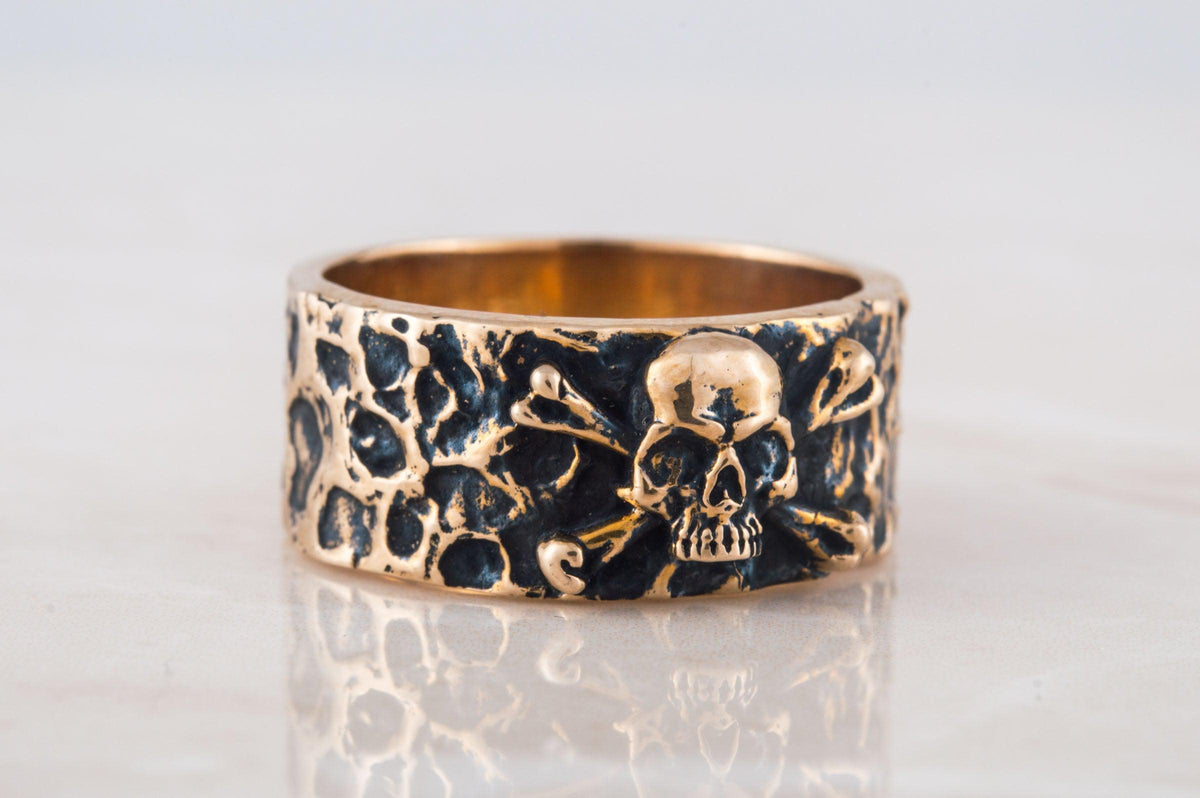 Ring with Jolly Roger Symbol Bronze Unique Jewelry-2