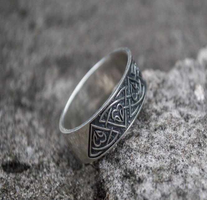 Ring with Norse Ornament Sterling Silver Viking Jewelry-4