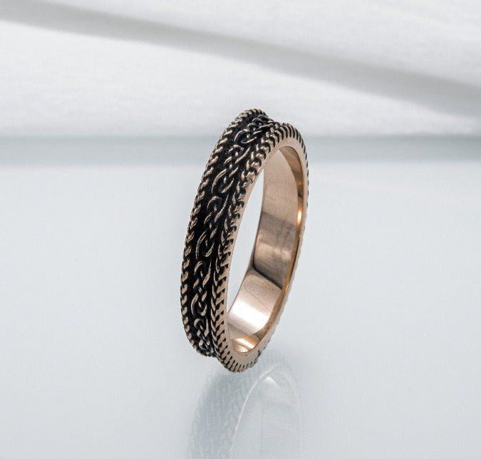 Ring with Ornament Bronze Handcrafted Viking Jewelry-3