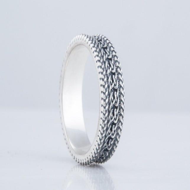 Ring with Ornament Sterling Silver Handcrafted Jewelry-2