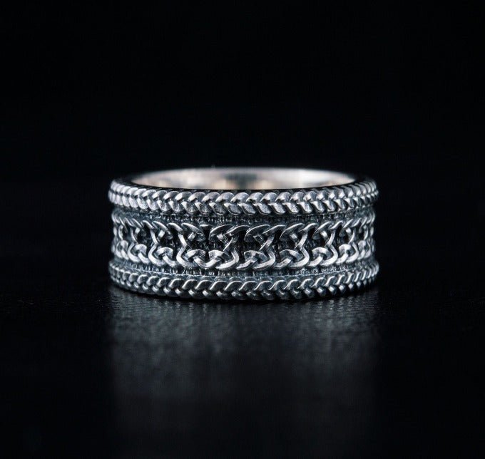 Ring with Ornament Sterling Silver Handcrafted Jewelry-3
