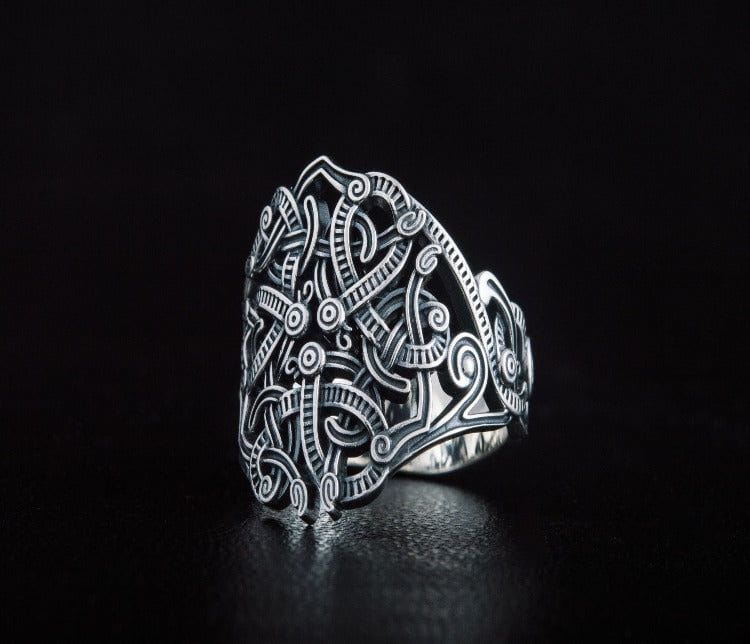 Ring with Ornament Sterling Silver Handmade Jewelry-1