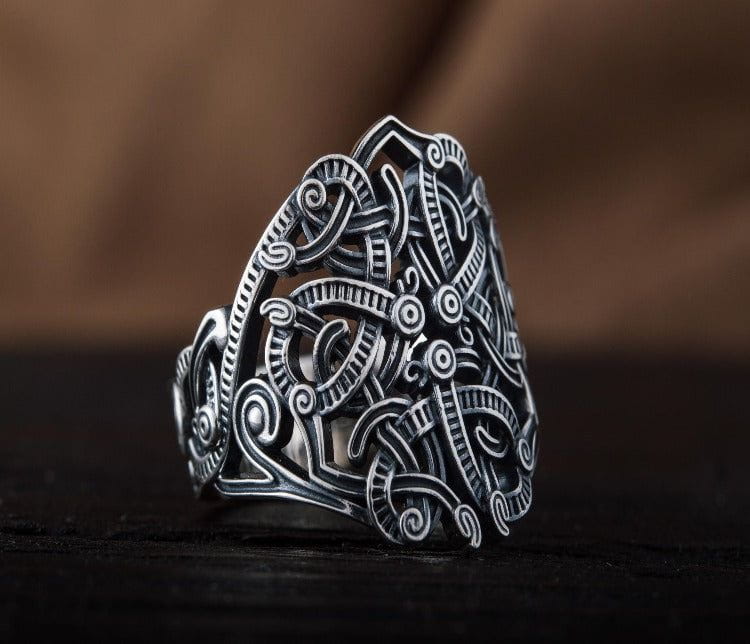 Ring with Ornament Sterling Silver Handmade Jewelry-2