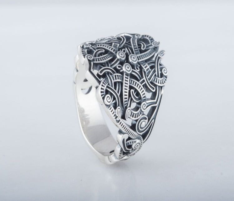 Ring with Ornament Sterling Silver Handmade Jewelry-4
