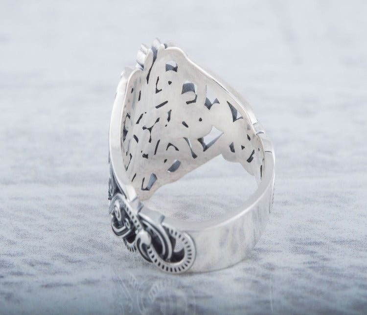 Ring with Ornament Sterling Silver Handmade Jewelry-5