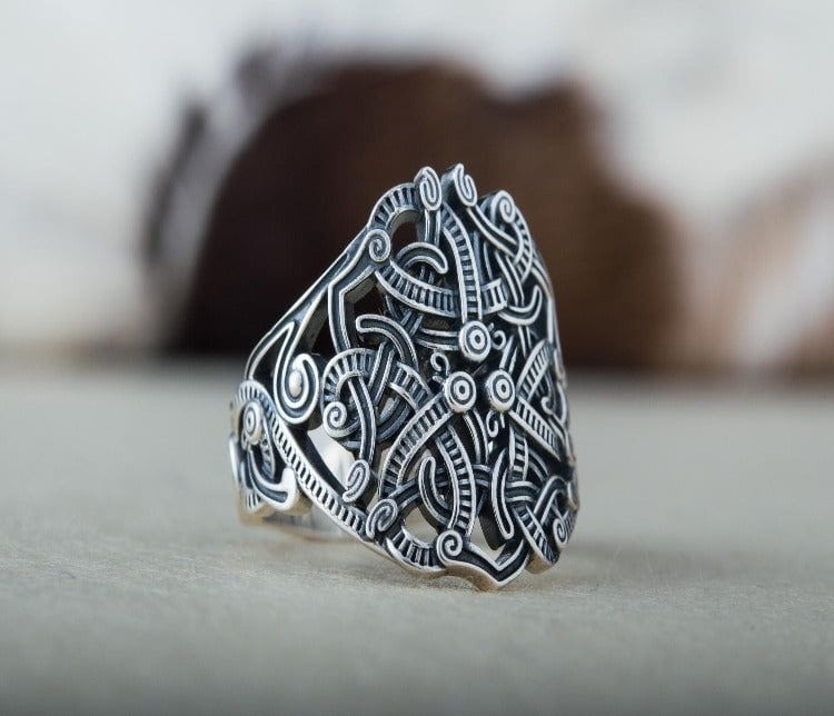 Ring with Ornament Sterling Silver Handmade Jewelry-6