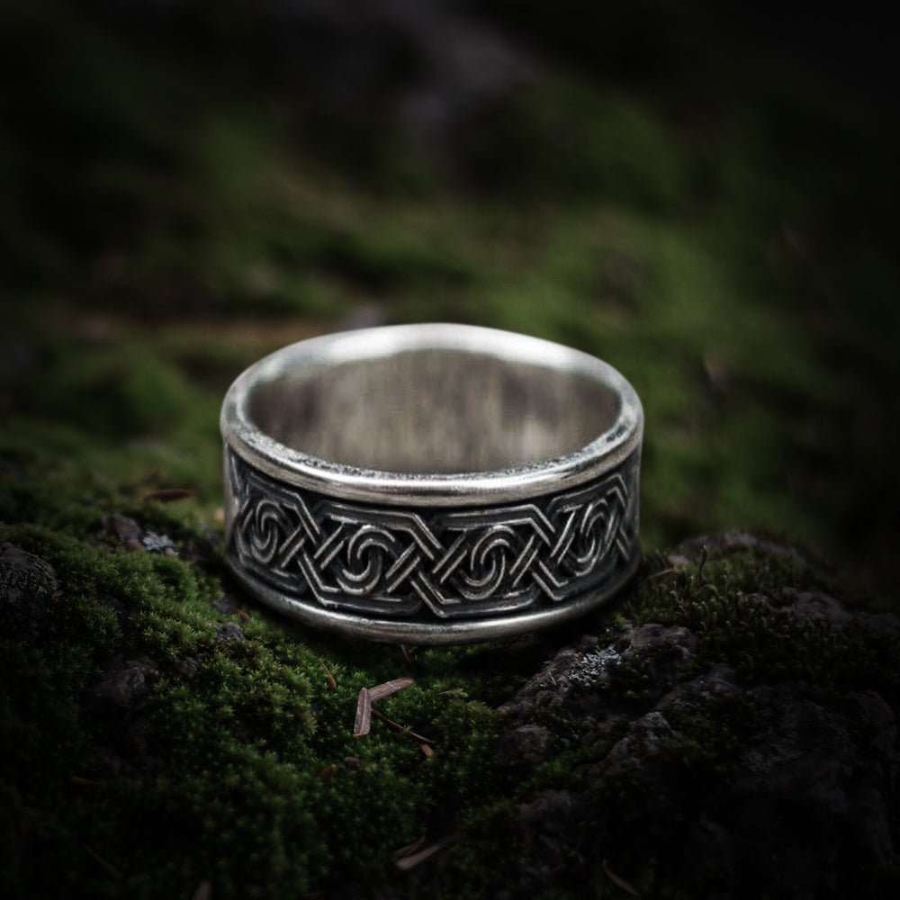 Ring with Ornament Sterling Silver Viking Jewelry-1
