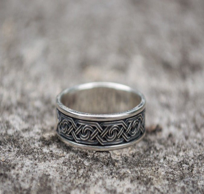 Ring with Ornament Sterling Silver Viking Jewelry-2