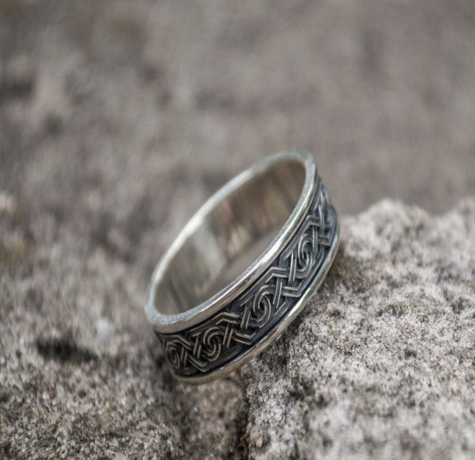 Ring with Ornament Sterling Silver Viking Jewelry-4