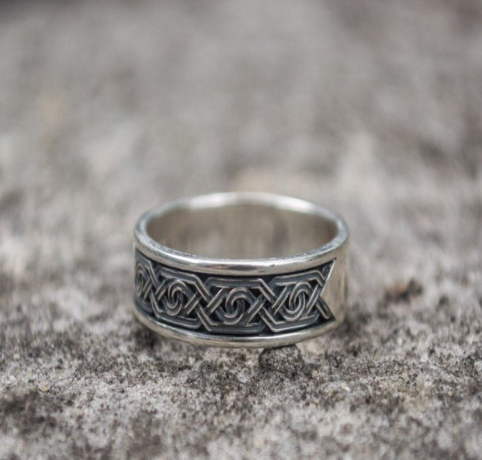 Ring with Ornament Sterling Silver Viking Jewelry-5