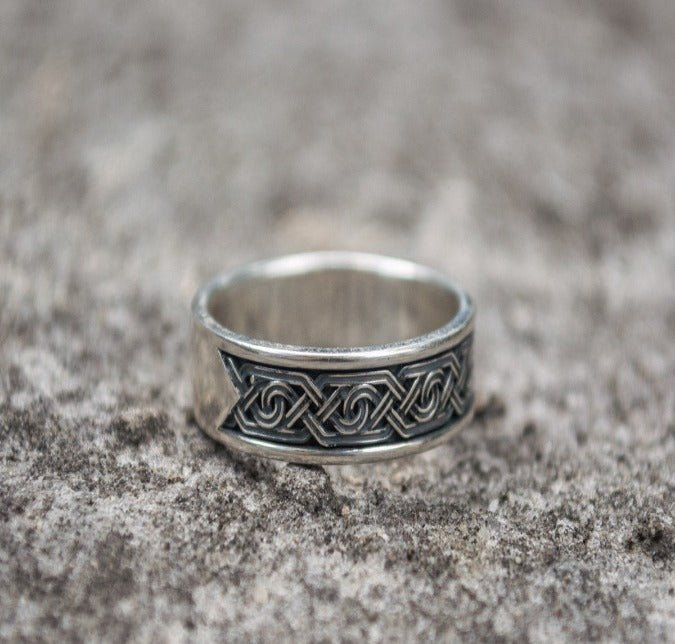 Ring with Ornament Sterling Silver Viking Jewelry-6