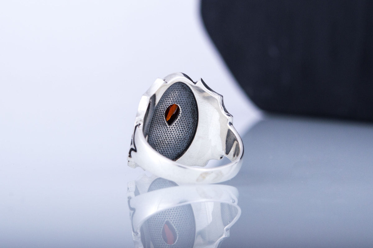 Ring with Skull Symbol and Cubic Zirconia Sterling Silver Jewelry-8