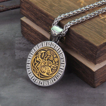  Rotating Fenrir Rune Pendant