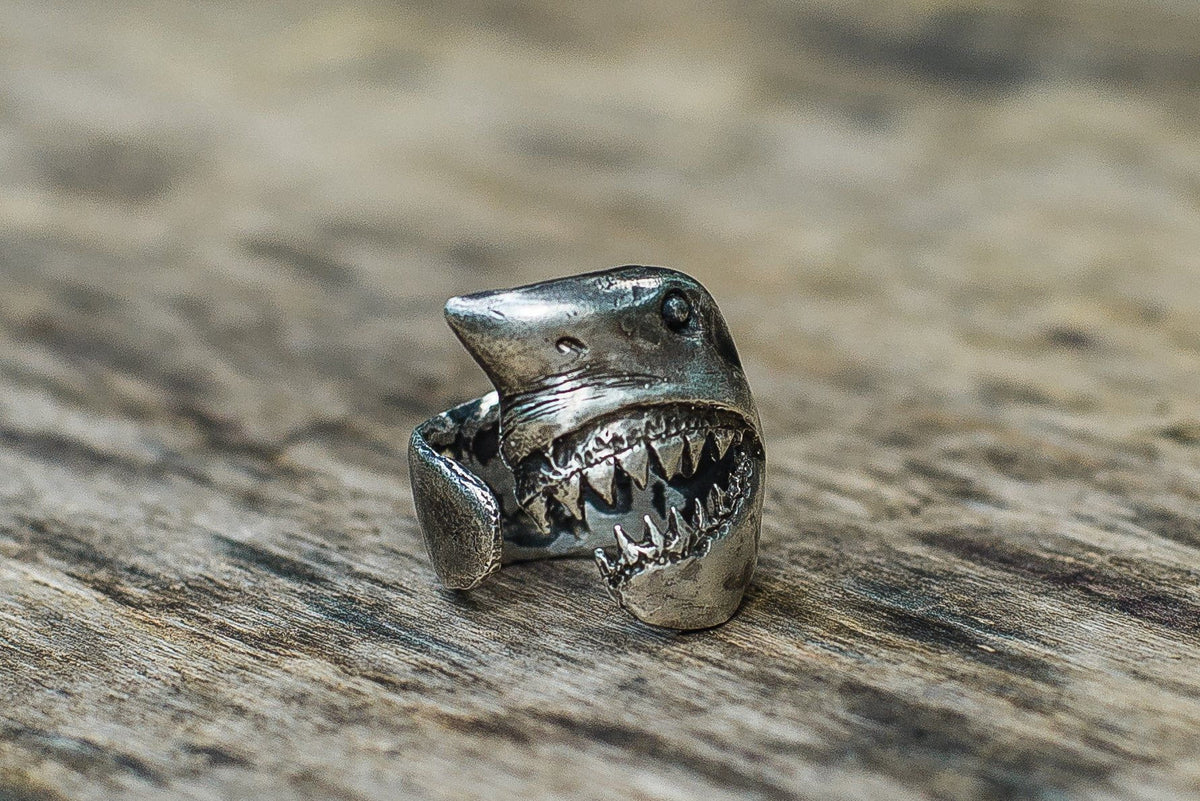 Shark Sterling Silver Animal Ring Unique Jewelry-3