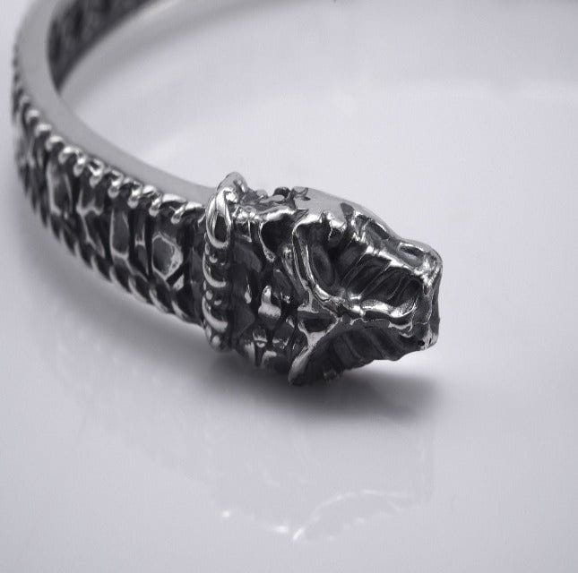 Silver Viking Jormungandr Bracelet-6