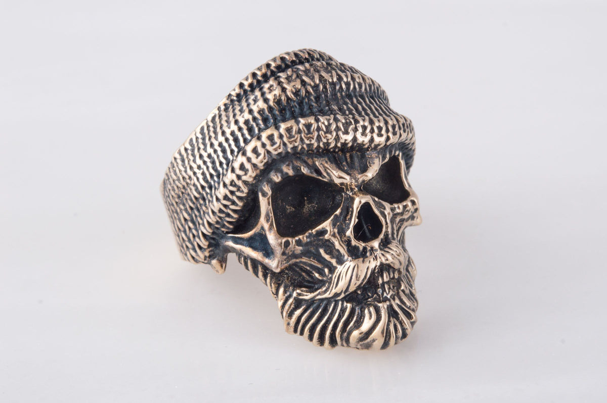 Skull Biker Ring Bronze Unique Handmade Jewelry-2