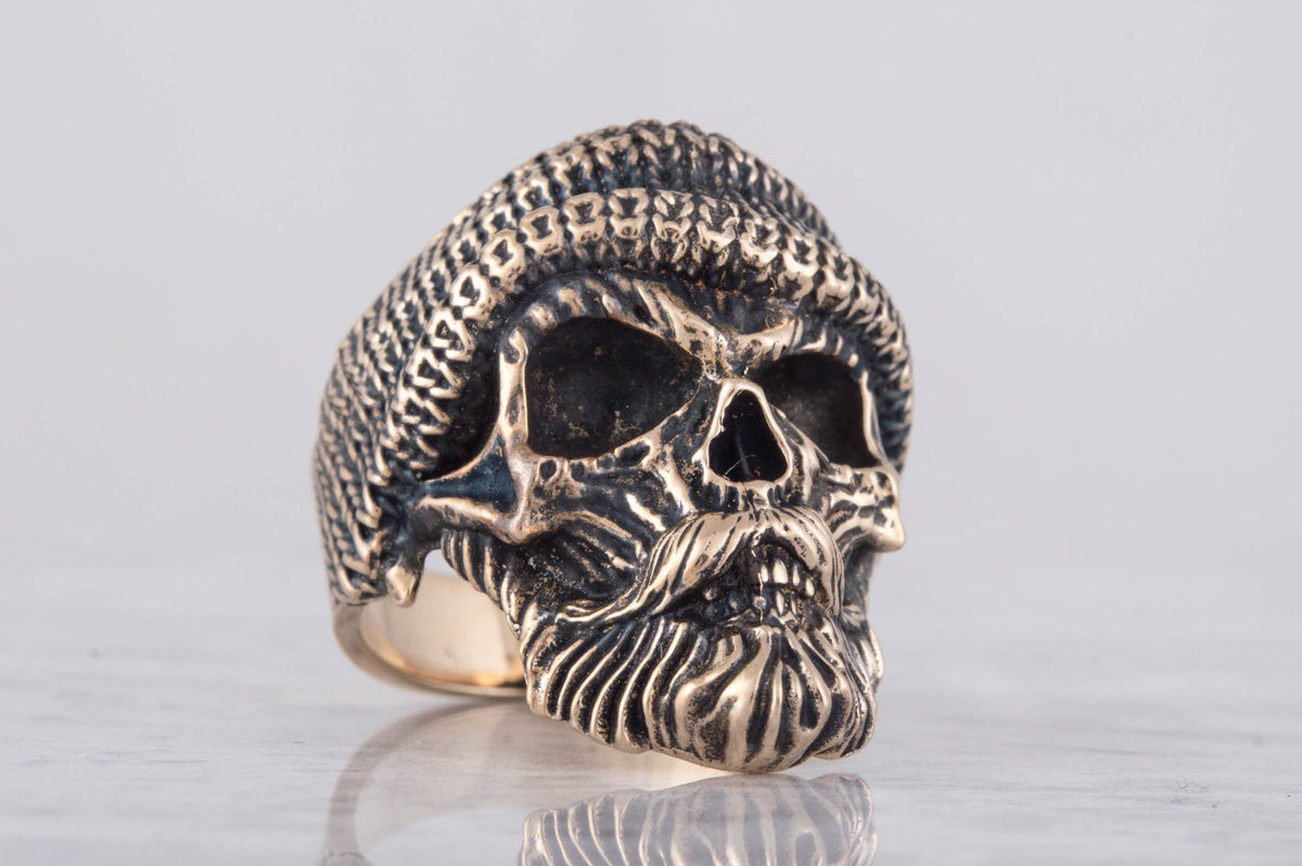 Skull Biker Ring Bronze Unique Handmade Jewelry-3
