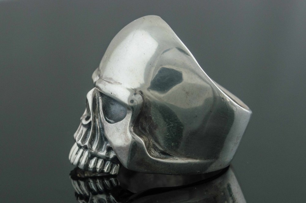 Skull Ring Sterling Silver Unique Biker Jewelry-1