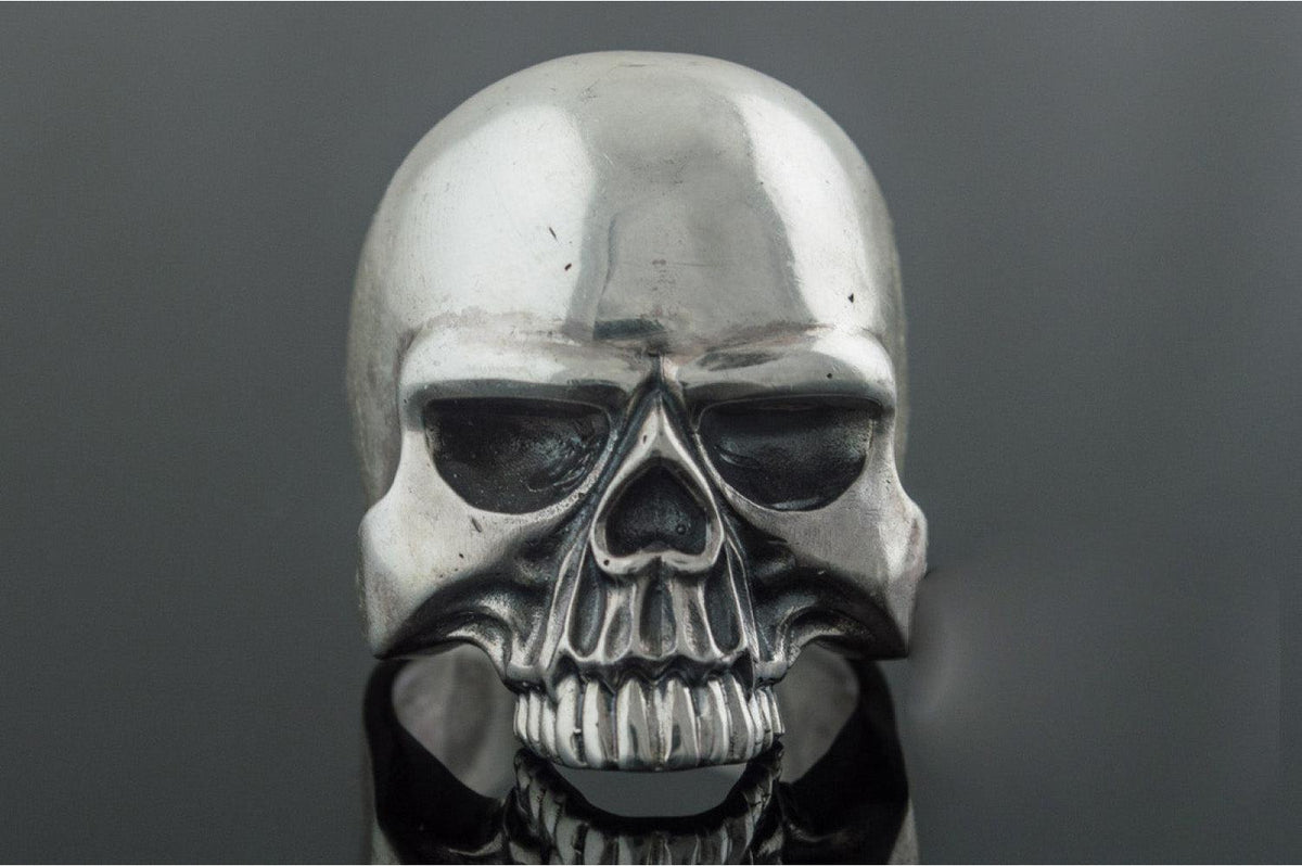 Skull Ring Sterling Silver Unique Biker Jewelry-2