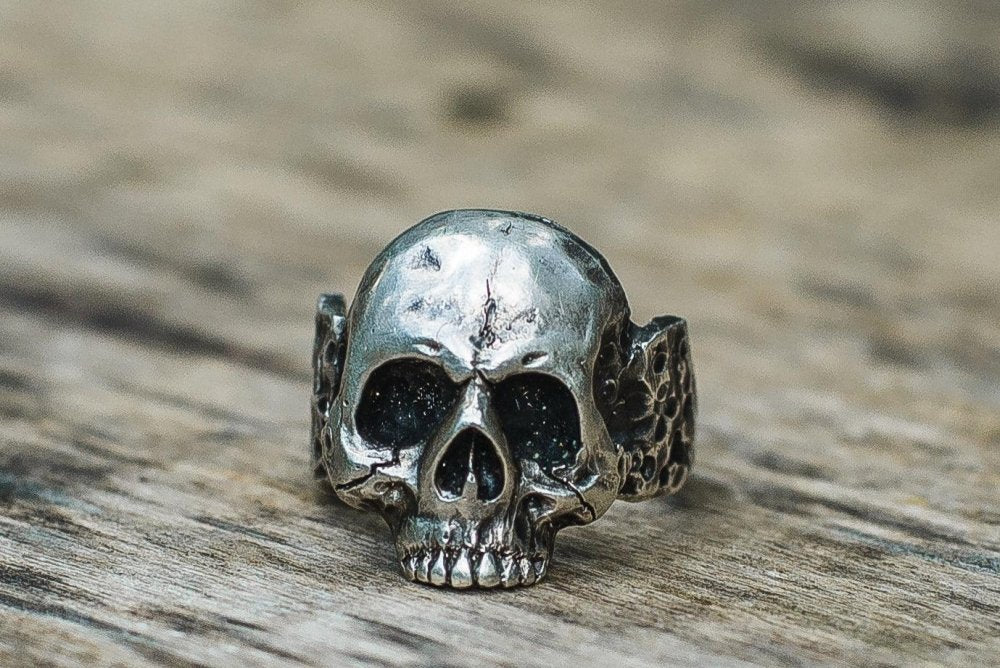Skull Sterling Silver Biker Ring Unique Jewelry-1