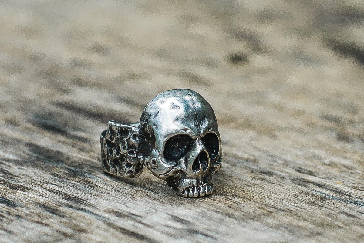 Skull Sterling Silver Biker Ring Unique Jewelry-4