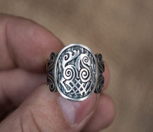 Sleipnir Symbol with Viking Ornament Sterling Silver Norse Jewelry-2