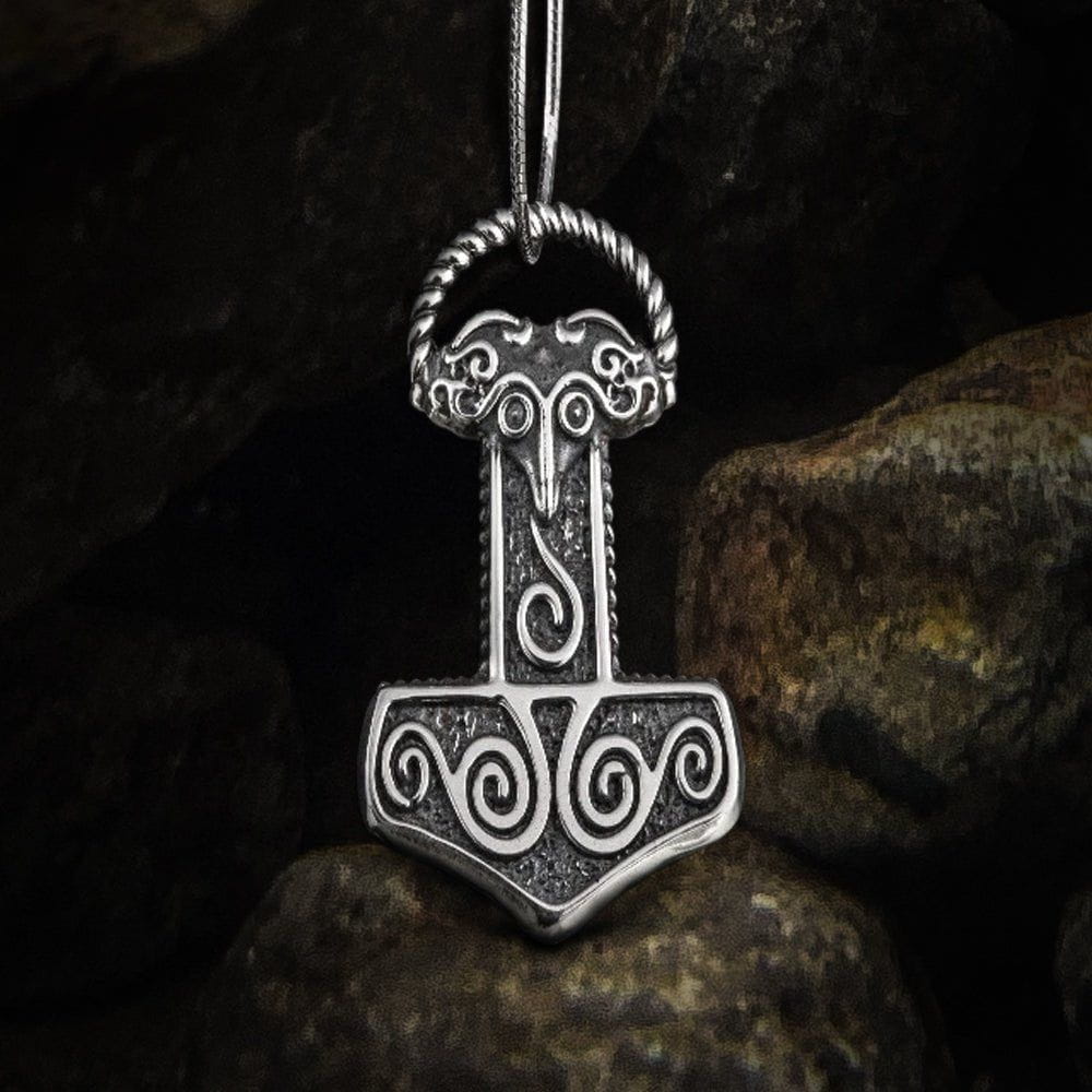 Small Thor's Hammer Pendant Sterling Silver Mjolnir Scania Island-1