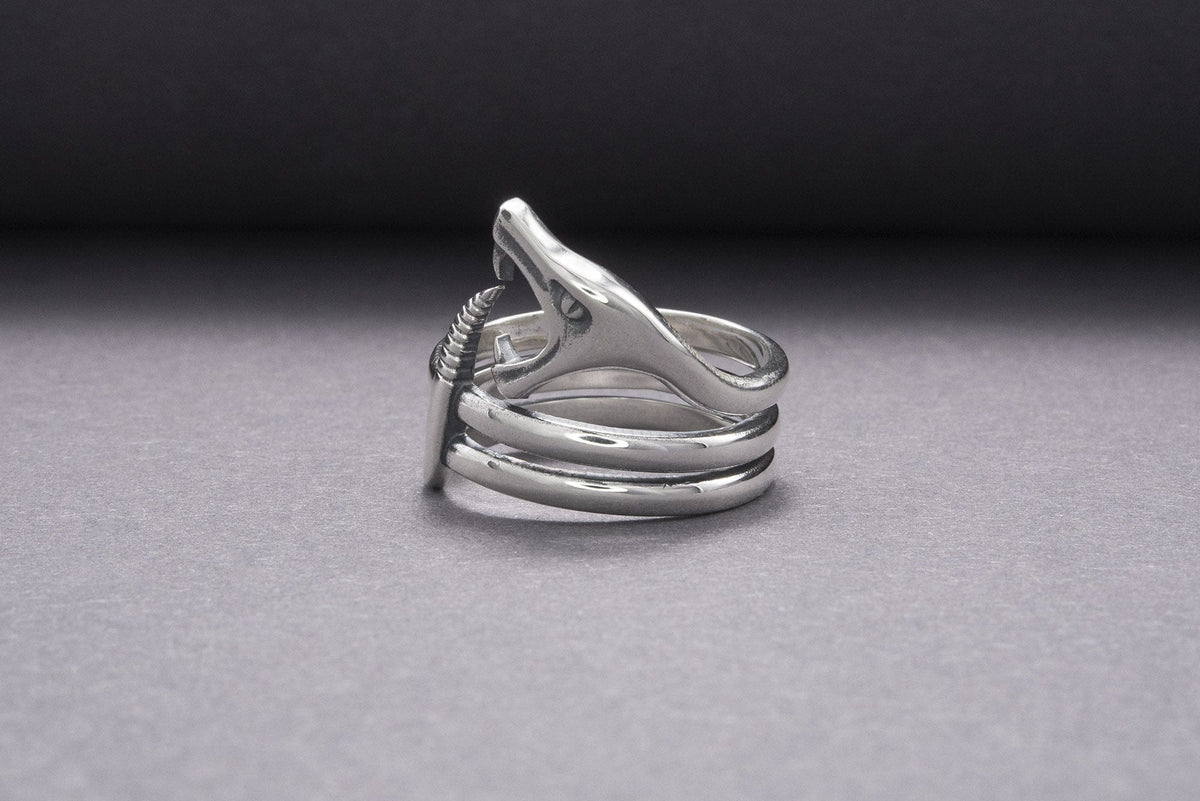 Snake Minimalist 925 Silver Ring, Handcrafted Jewelry-10