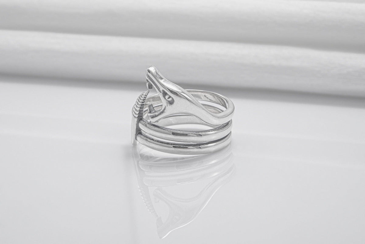 Snake Minimalist 925 Silver Ring, Handcrafted Jewelry-2