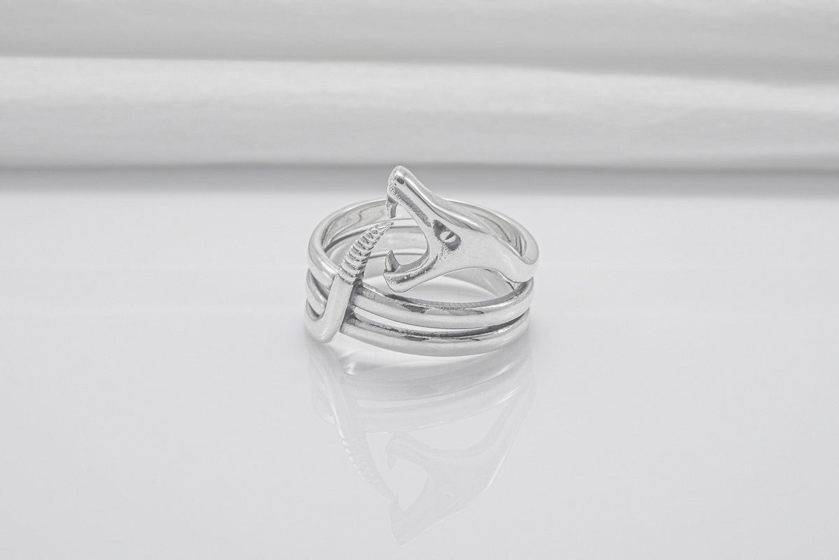 Snake Minimalist 925 Silver Ring, Handcrafted Jewelry-3