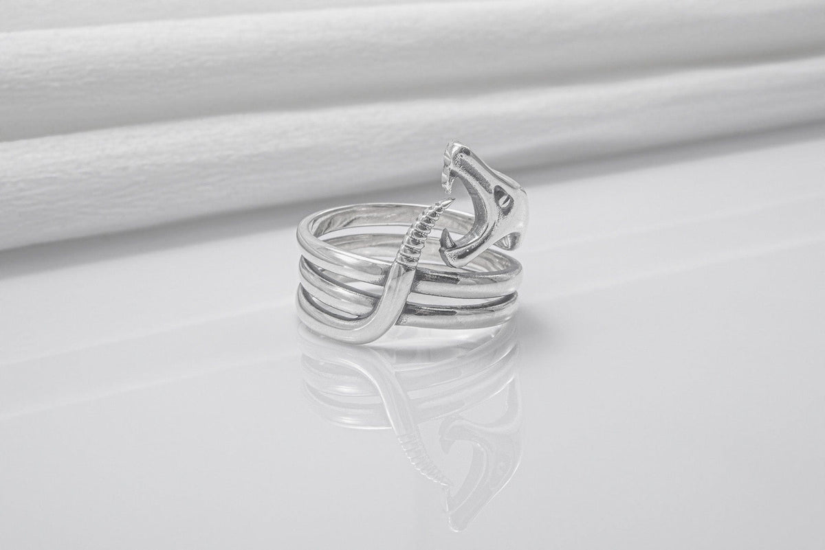 Snake Minimalist 925 Silver Ring, Handcrafted Jewelry-5