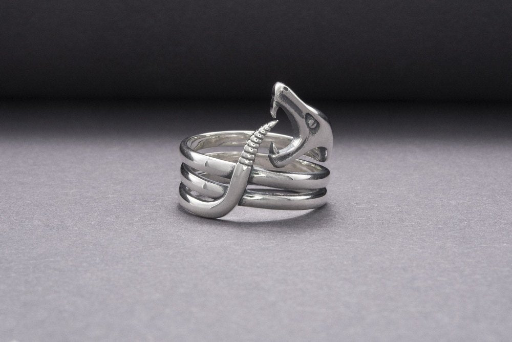 Snake Minimalist 925 Silver Ring, Handcrafted Jewelry-7
