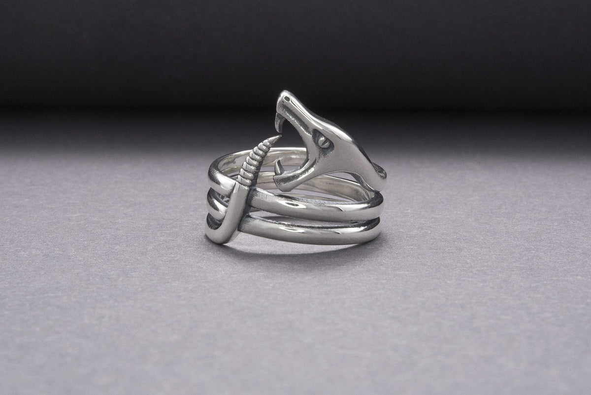 Snake Minimalist 925 Silver Ring, Handcrafted Jewelry-9
