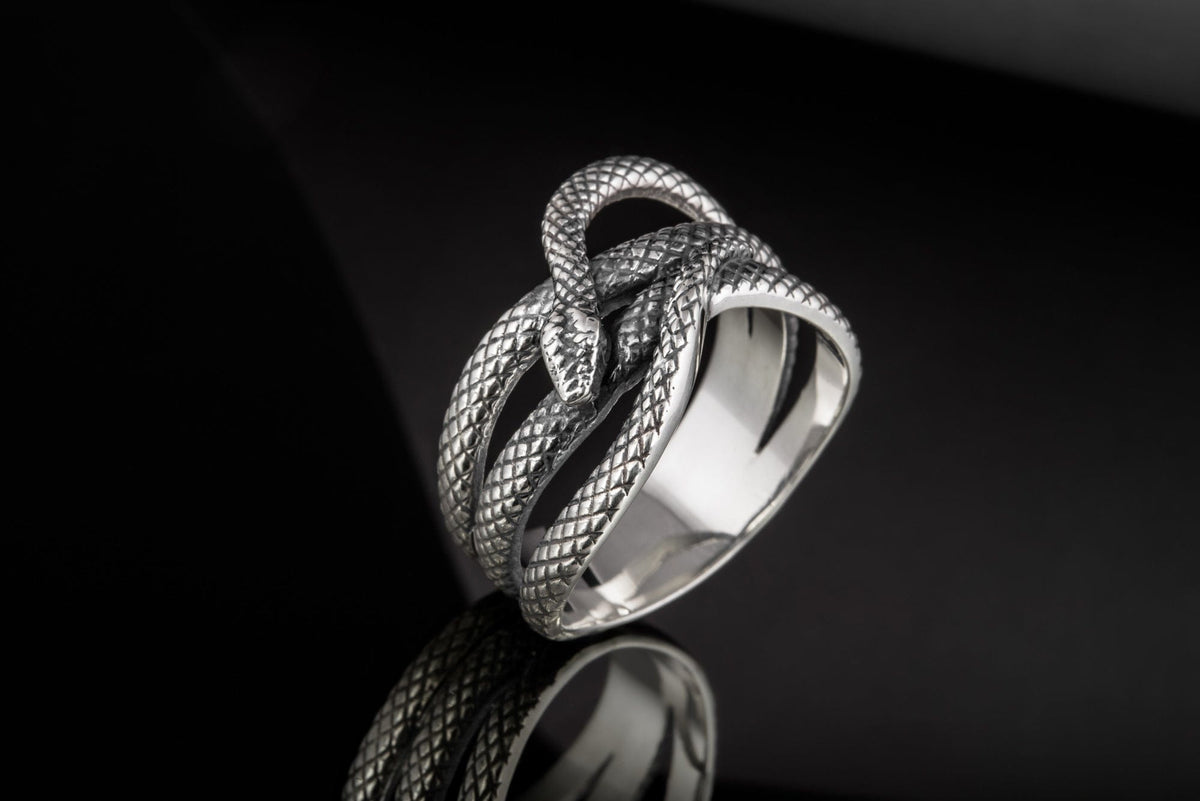 Snake Ring Unique Animal Sterling Silver Ring Handcrafted Unique Jewelry-1