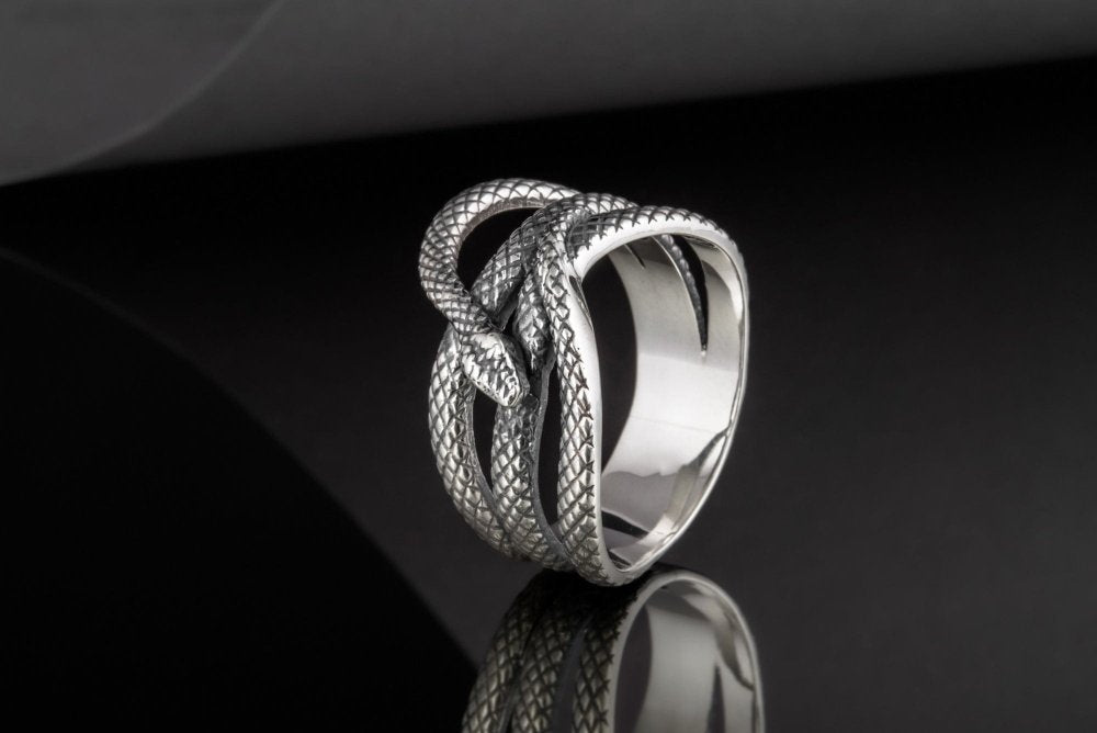 Snake Ring Unique Animal Sterling Silver Ring Handcrafted Unique Jewelry-2