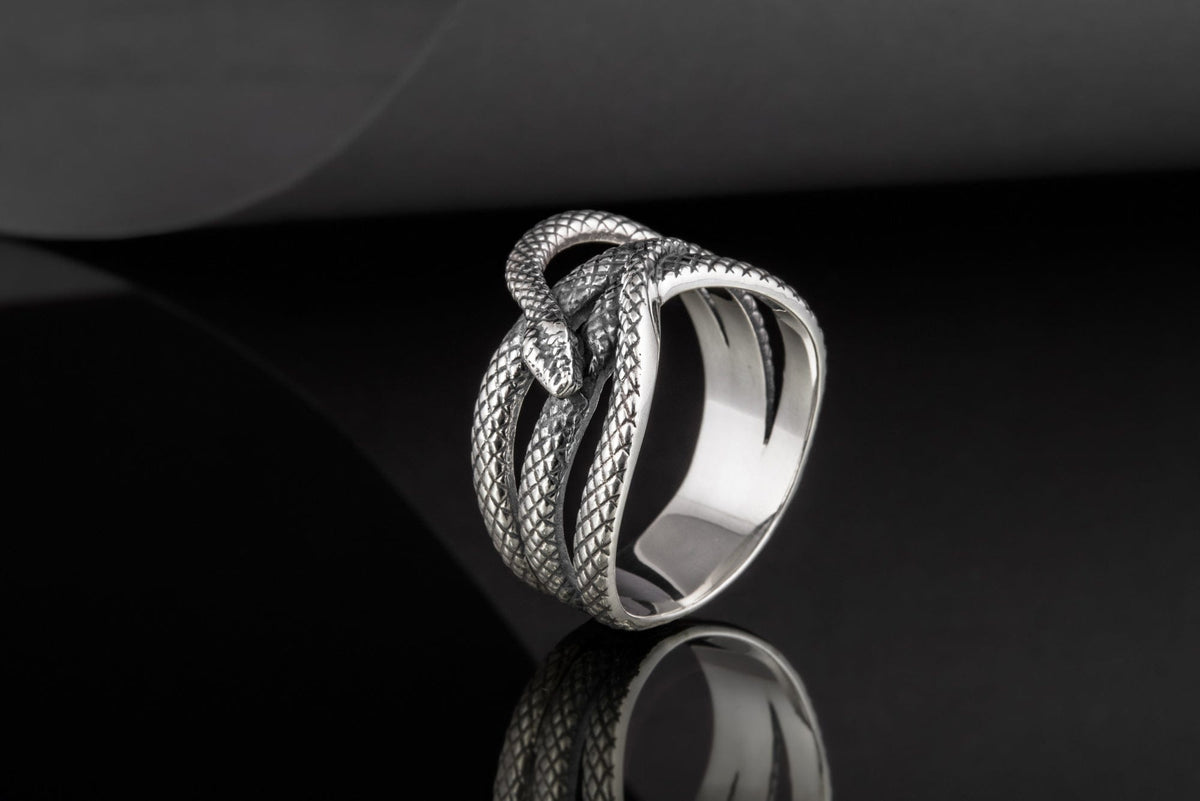 Snake Ring Unique Animal Sterling Silver Ring Handcrafted Unique Jewelry-4