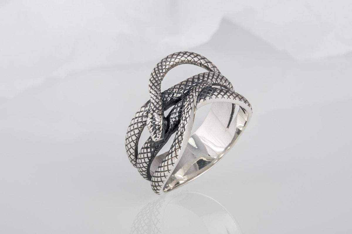 Snake Ring Unique Animal Sterling Silver Ring Handcrafted Unique Jewelry-5