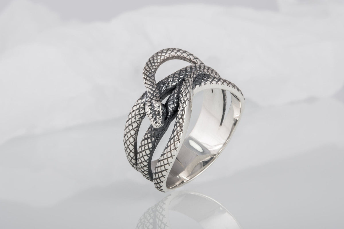 Snake Ring Unique Animal Sterling Silver Ring Handcrafted Unique Jewelry-6