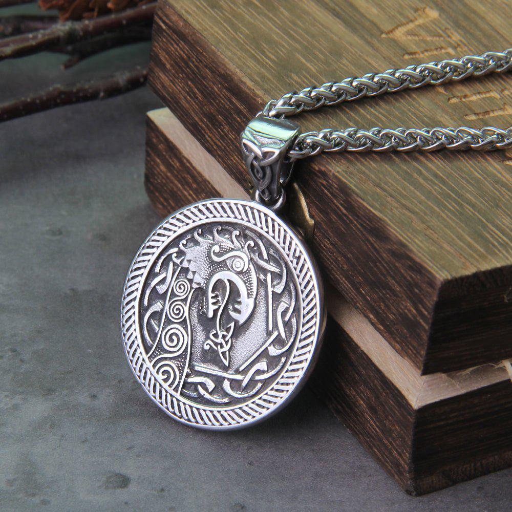 Stainless Steel Valhalla Viking Dragon Necklace