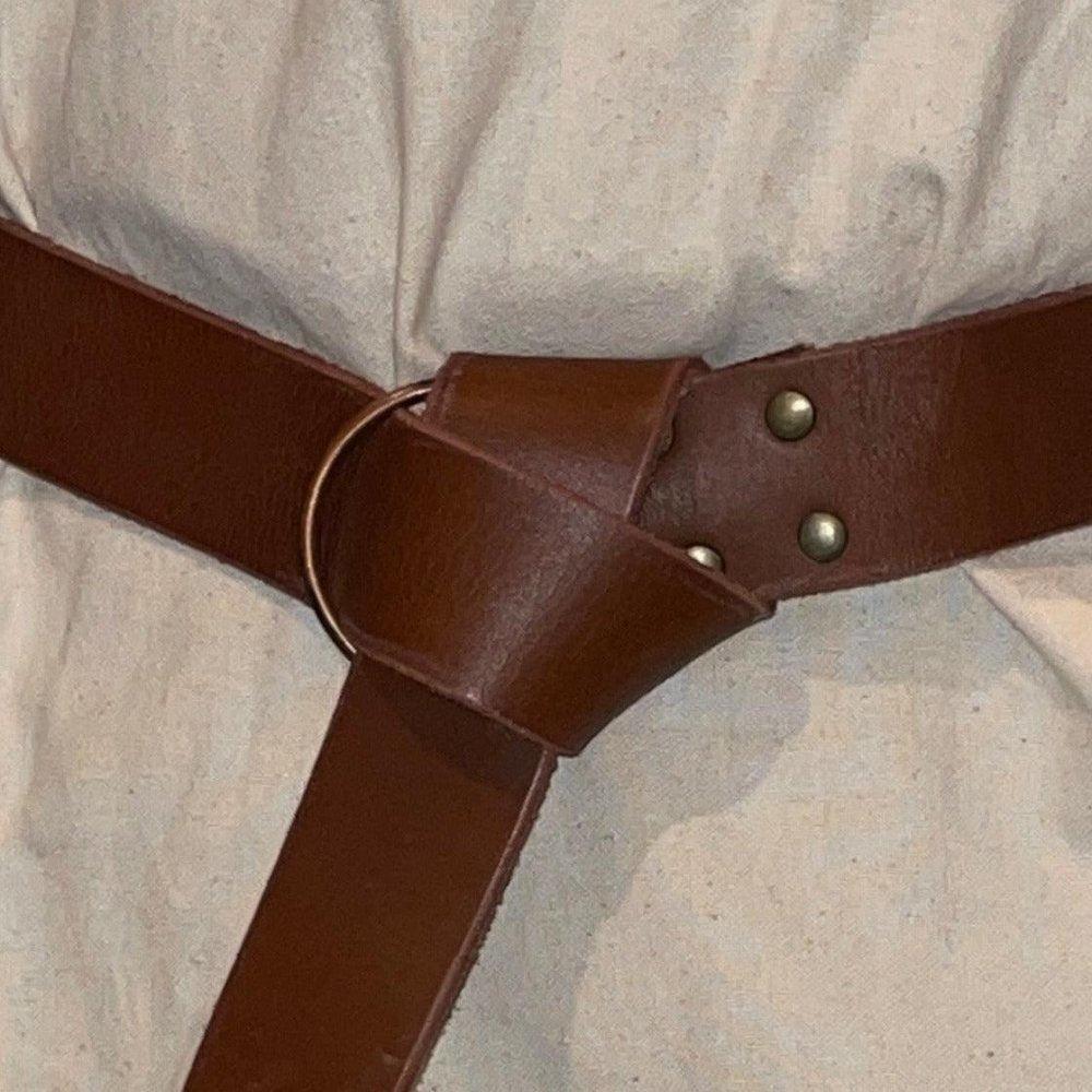 Rich Brown Ring Loop Long Knotted Belt