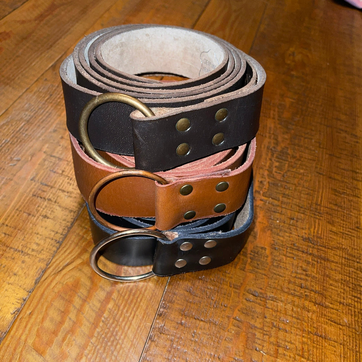Thick Leather Viking Belt in black, brown and dark brown 