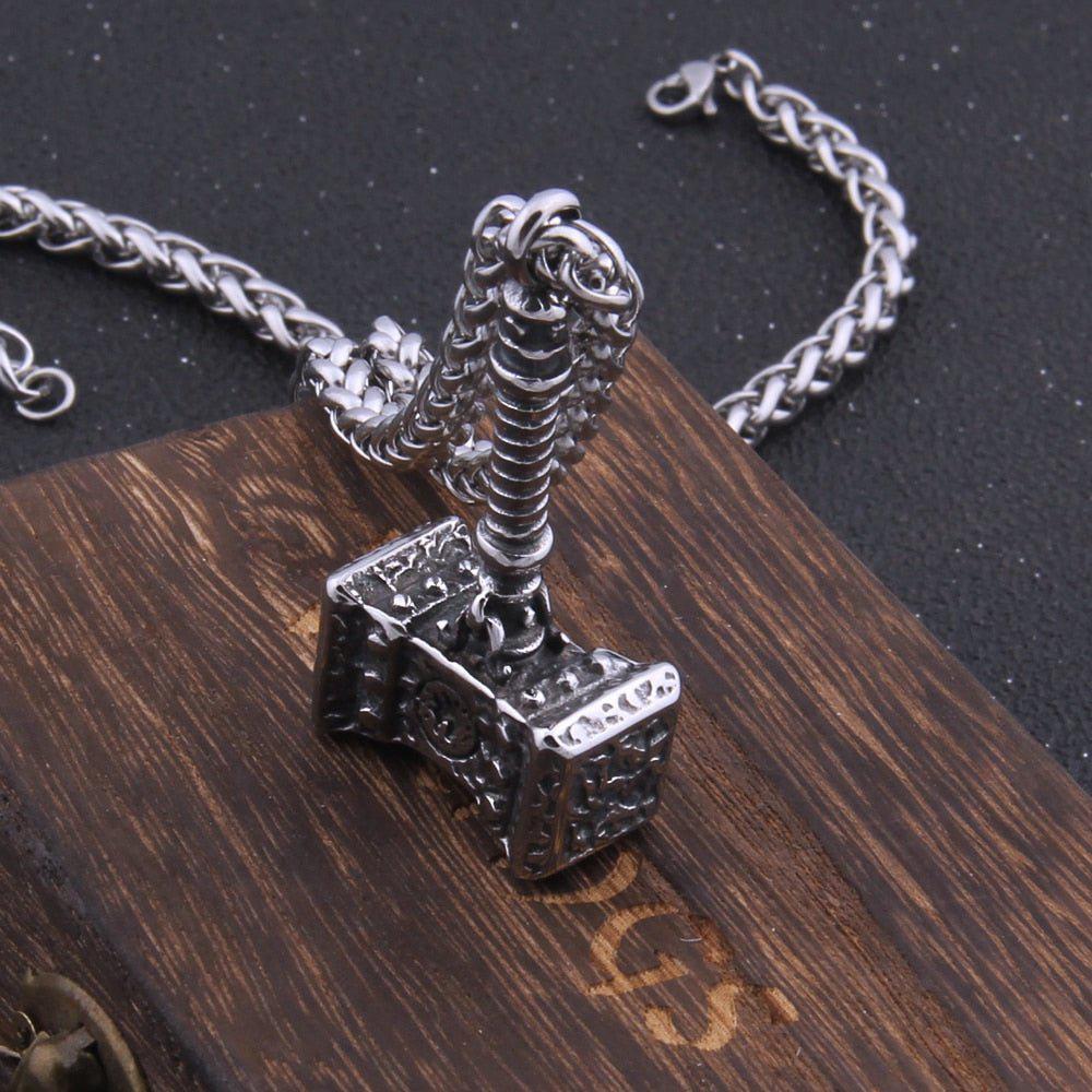 Thor’s Hammer of Destruction Rugged Pendant Necklace