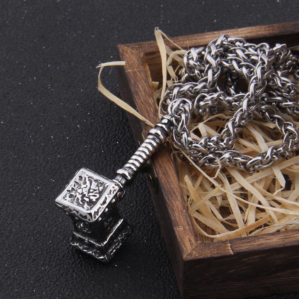 Thor’s Hammer of Destruction Rugged Pendant Necklace