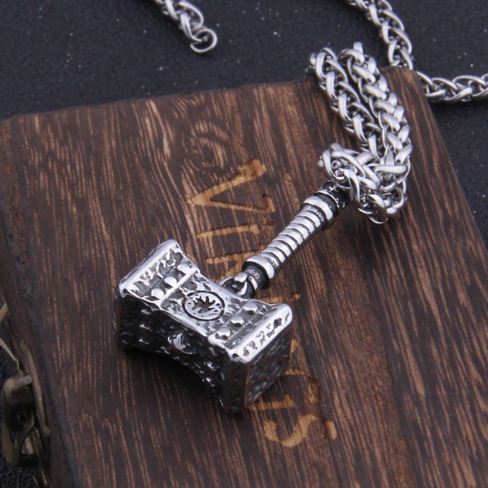 Thor’s Hammer of Destruction Rugged Pendant Necklace