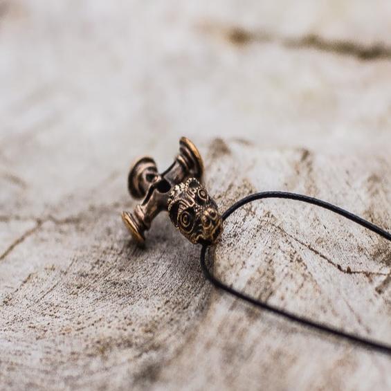 Thor's Hammer Pendant Bronze Mjolnir aka Olaf Cross or Wolf Cross-3
