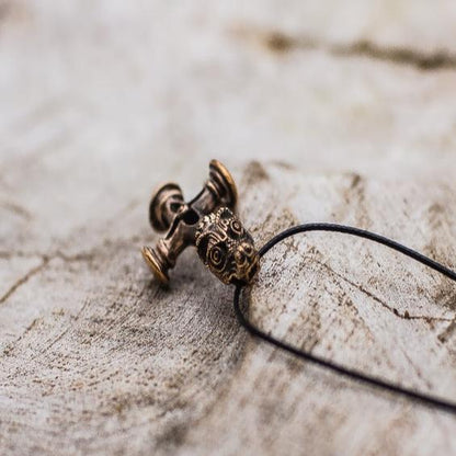 Thor's Hammer Pendant Bronze Mjolnir aka Olaf Cross or Wolf Cross-3