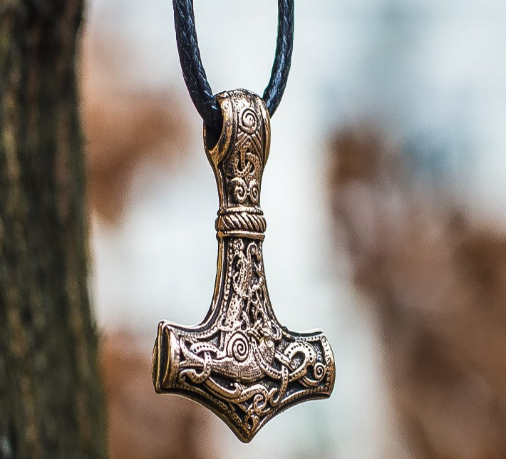Thor&#39;s Hammer Pendant Bronze Mjolnir from Mammen Village-2
