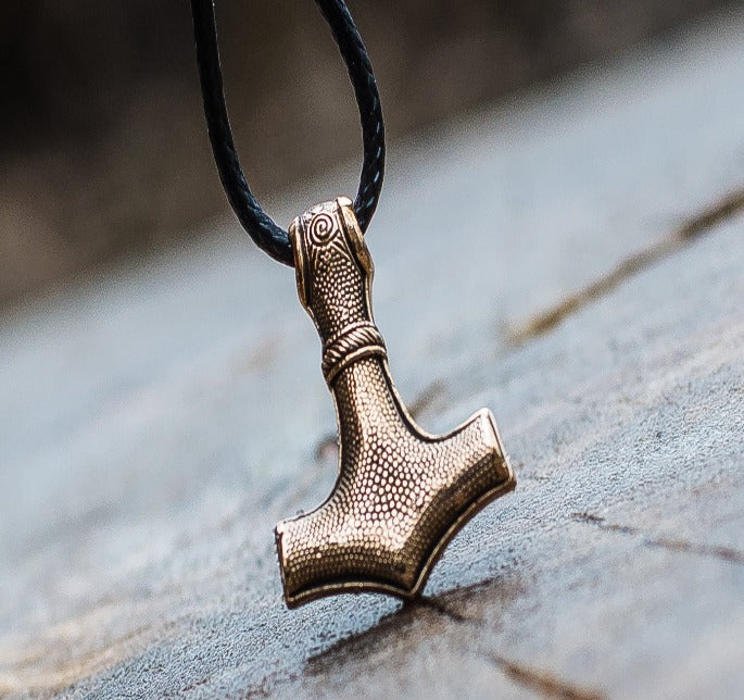 Thor&#39;s Hammer Pendant Bronze Mjolnir from Mammen Village-3