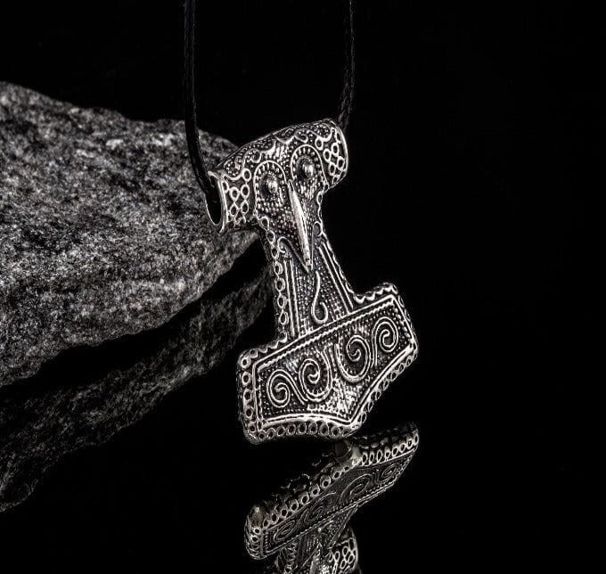 Thor's Hammer Pendant Sterling Silver Mjolnir from Scania Island-2